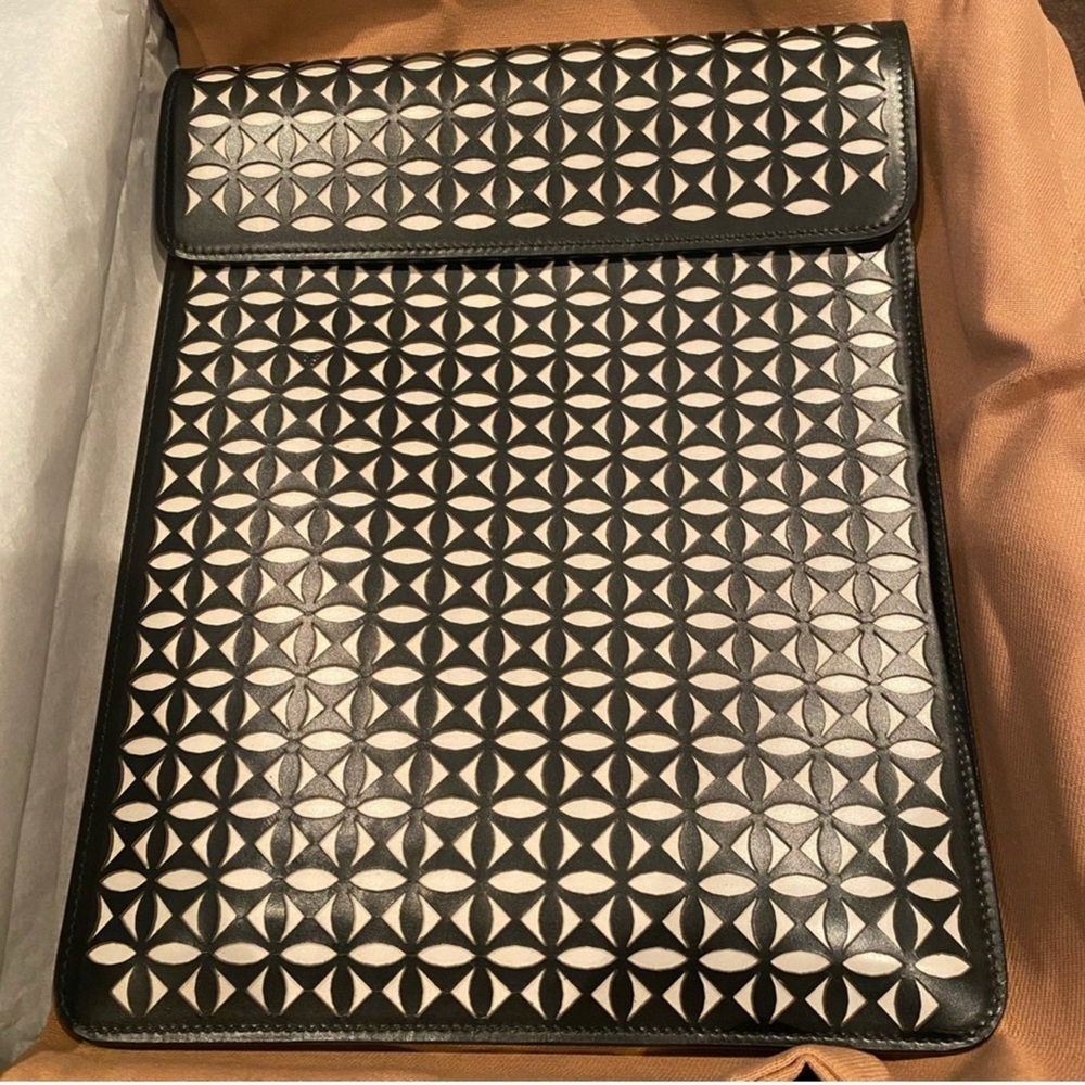 Alaia Geometric Leather Sleeve Clutch